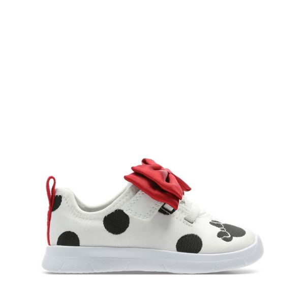 Clarks Girls Ath Bow Toddler Canvas White | CA-6785413